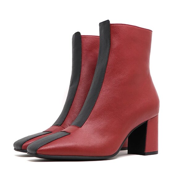 Sylven New York Jayne Apple Leather Boot - Red and Black (US 7.5) - Picture 5 of 9